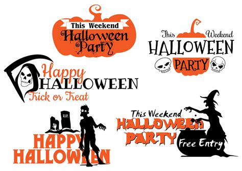 Halloween Party Banners Set Vector Art At Vecteezy