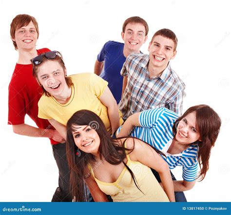 Grupo De Jovens Felizes Foto De Stock Imagem De Menina 13817450