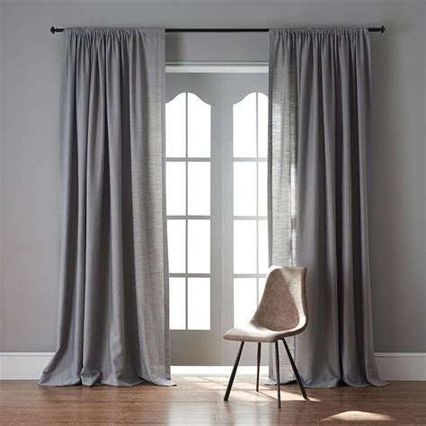 Modern Grey Color Linen Solid Sheer Curtain Window Curtains For Living