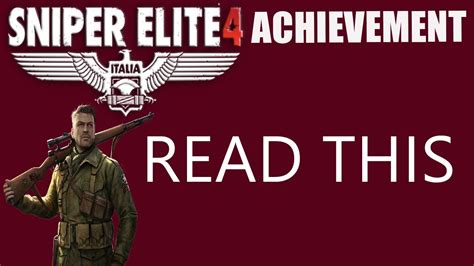 Sniper Elite 4 Read This Achievementtrophy Deathstorm 2 Infiltration