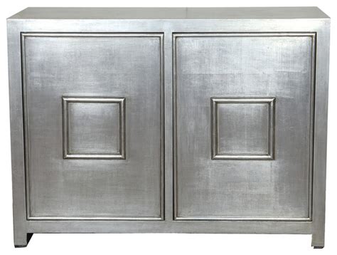 Port 68 Avenue Silver Cabinet Contemporary Accent Chests And