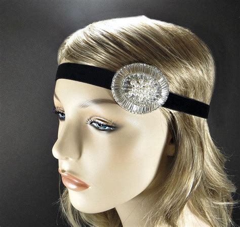 Great Gatsby Headpiece 1920s Headband Flapper Costume Silver Beaded