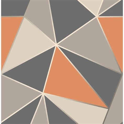 Fine Decor Apex Orange Grey And Blue Apex Wallpaper Fd42002