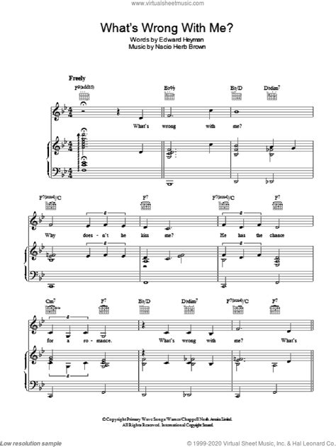 Brown Whats Wrong With Me Sheet Music For Voice Piano Or Guitar