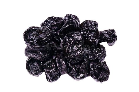 Raw Organic Prunes Dried Plums Smoked Prunes Close Up Isolated On