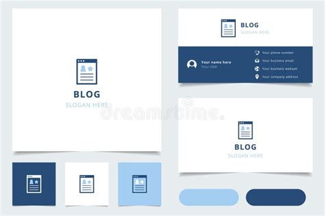 Blog Logo Design With Editable Slogan Branding Book And Business Card