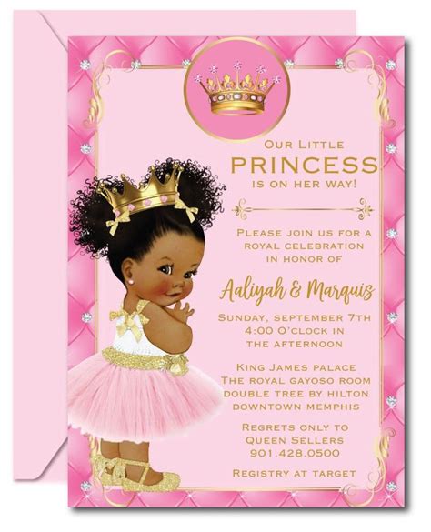 Princess Baby Shower Invitations Announce It