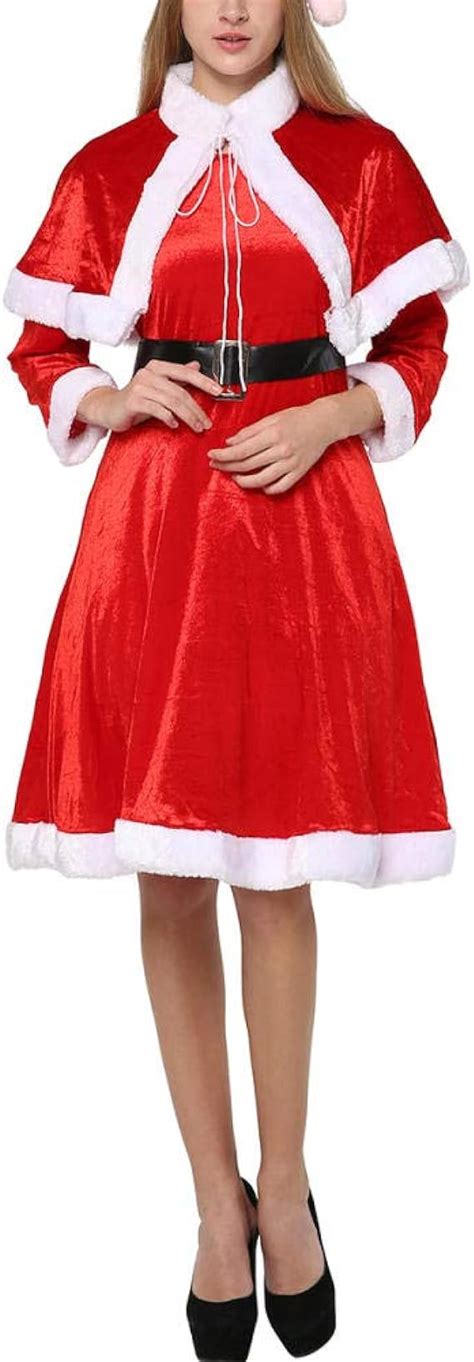 Lzzfw Weihnachten Niedlichen Frauen Weihnachtsmann Kleid Rot Weiblich Herbst Winter Party