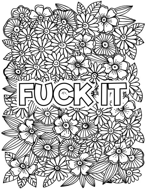 Fuckarito Swear Word Coloring Page Adult Coloring Page My XXX Hot Girl
