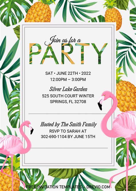 Summer Party Invitation Templates Editable With Ms Word Download Hundreds Free Printable