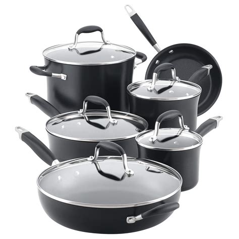 buy anolon advanced hard anodized nonstick cookware pots and pans set 11 piece onyx online at