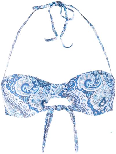 melissa odabash barbados paisley bikini top in blue modesens