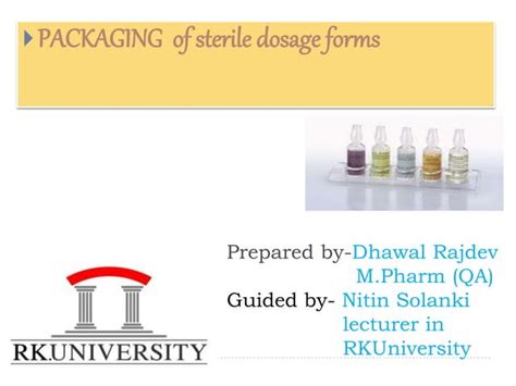 Packaging Of Sterile Dosage Forms Ppt