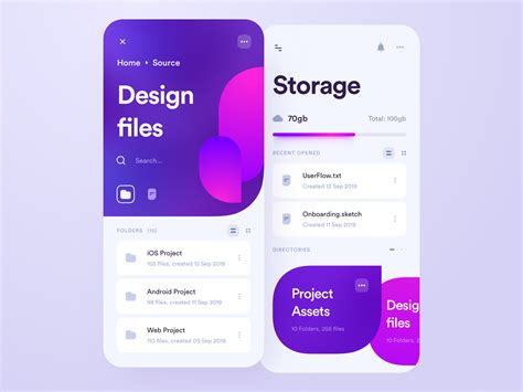Cloud Storage App | Mobile app design inspiration, App interface design, App design inspiration