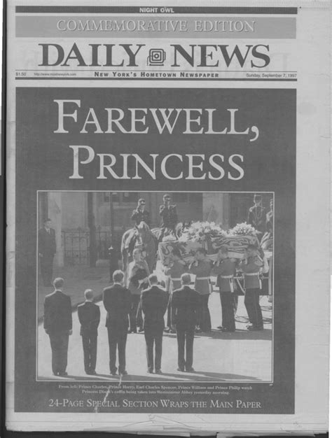 Princess Dianas Death Makes Headlines Photos Princess Dianas