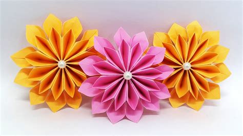 Diy Paper Flowers Easy Making Tutorial Origami Flower Paper Crafts