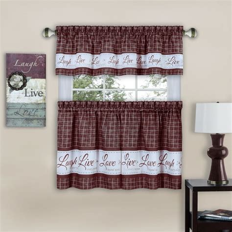 Powersellerusa Live Laugh Love Kitchen Curtains And Valance Set High