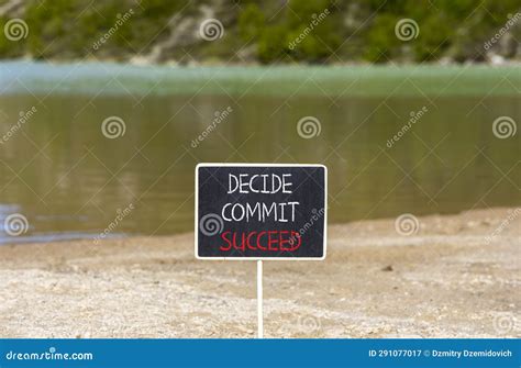 Decide Commit Succeed Symbol Concept Word Decide Commit Succeed On