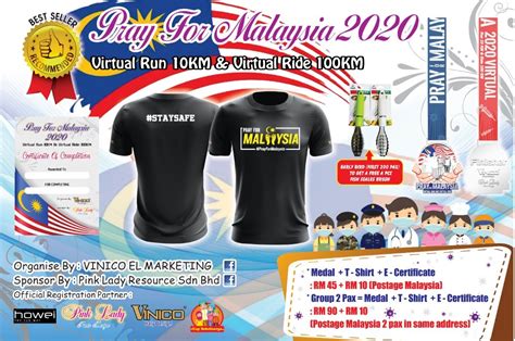 Sofea run in collaboration with tm and unifi is proud to bring you the first ever tm piala malaysia virtual run! Pray For Malaysia 2020 Virtual Run 10KM or Virtual Ride ...