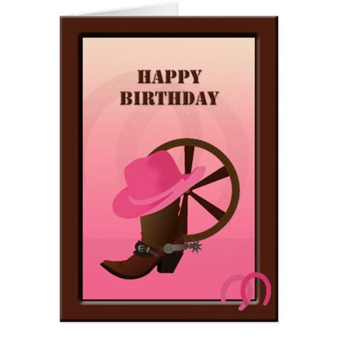 Western Cowgirl Custom Birthday Card Zazzle