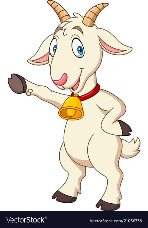 Cartoon Funny Goat Presenting Vector Image On Vectorstock Tiere Malen