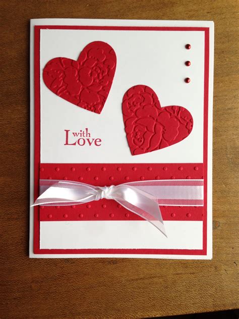 Used Stampin Up Real Red And Whisper White Cardstock Stampin Up Heart