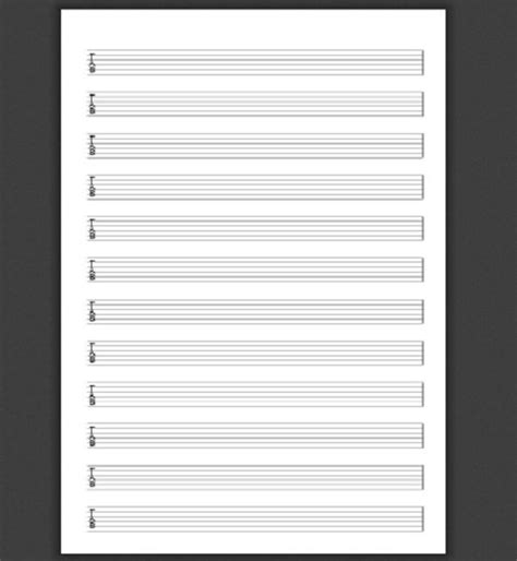 A4 Guitar Tablature Paper Download And Printable Pdf Great For Music