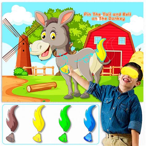 Buy Pin The Tail On The Donkey Party Game Large Felt Donkey Poster And