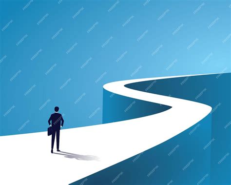 Premium Vector | Business journey businessman walking on long winding