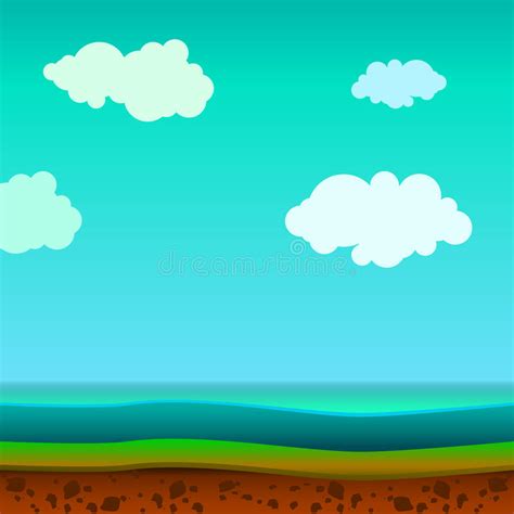 Landscape With The Land And Water Stock Vector Illustration Of Vector