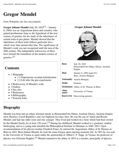 ️ George Mendel Biography Biografia De Gregor Mendel 2019 01 16