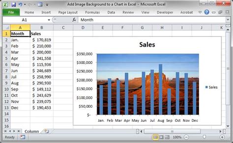 Add Image Background To A Chart In Excel