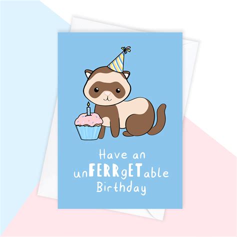 Ferret Birthday Card From The Ferret Birthday Card Ferret Etsy Uk