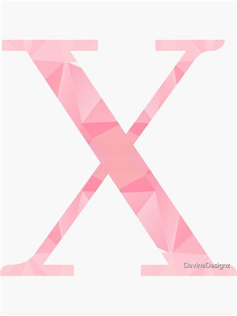 X Letter Pink Sticker For Sale By DevineDesignz Redbubble