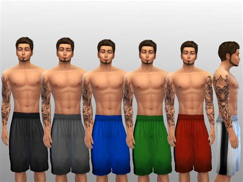 The Sims Resource Mens Basketball Shorts Set 1
