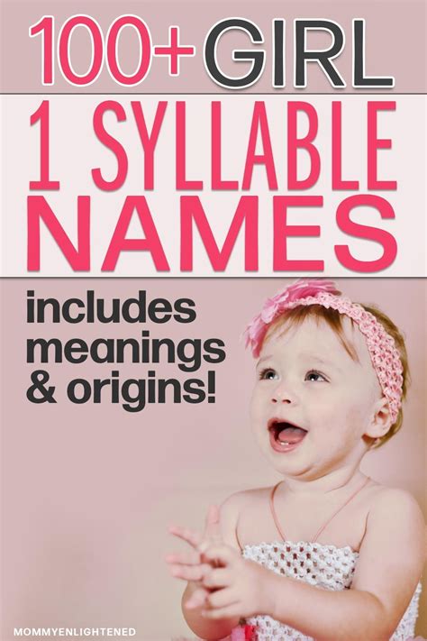 100 Unique 1 Syllable Girl Names Origins Meanings Artofit
