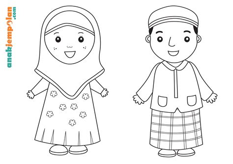 Sketsa Kartun Muslimah Gambar Mewarnai Gambar Sketsa