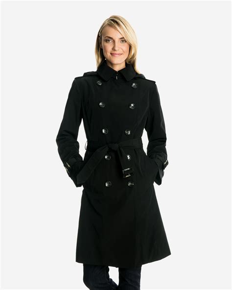 Audrey Womens Double Breasted Trench Coat London Fog Trench Coats