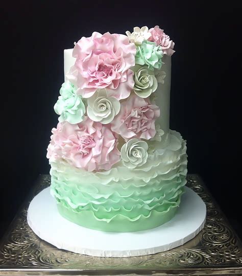 Maybe you would like to learn more about one of these? Mint And Blush Bridal Shower Cake - CakeCentral.com