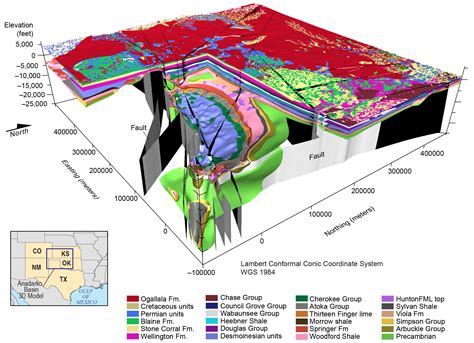 Perspective View Of 3d Geologic Framework Model Of The Anadarko Basin