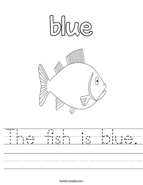 The Fish Is Blue Worksheet Twisty Noodle