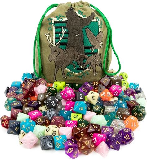 Wiz Dice Bag Of Tricks Collection Of 140 Polyhedral Dice In 20