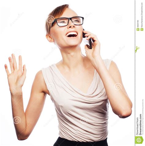 Young Business Woman Calling By Phone Stock Image Image Of Contract