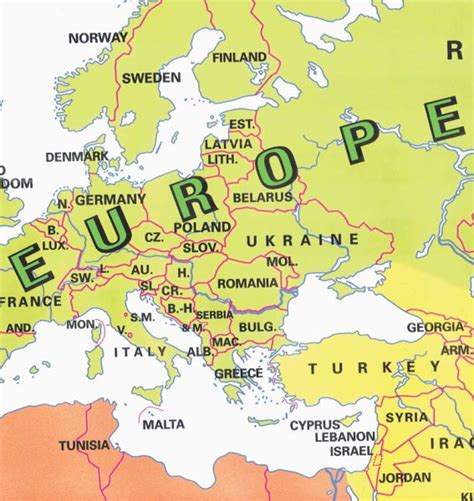 Map Of Europe Countries Labeled Holiday Map Q