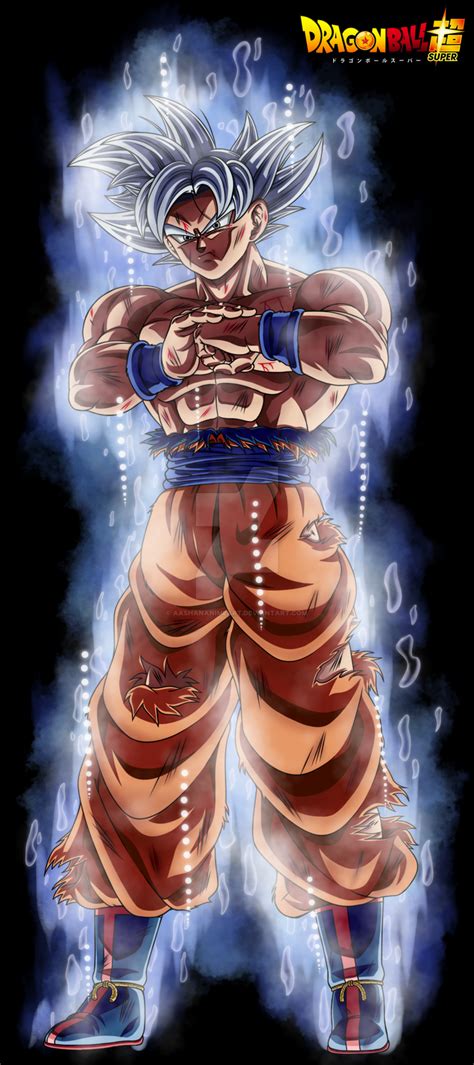 His voice also has an echo added to it in this form. Goku Mastered Ultra Instinct by AashanAnimeArt on DeviantArt