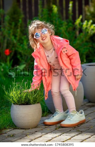 Funny Laughing Toddler Girl Casual Clothes Stock Photo 1745808395