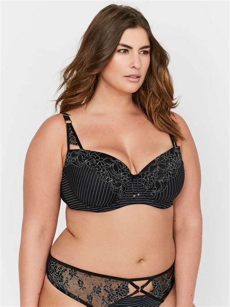 Ashley Graham Essentials Lace And Striped Showstopper Bra Addition Elle