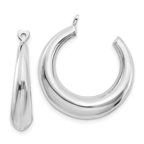 K White Gold Polished Hoop Earring Jackets Precious Accents Ltd
