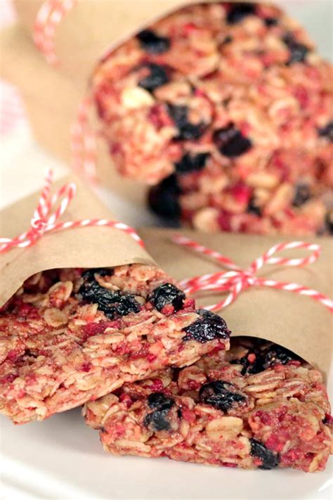 Quick, easy, and delicious, this recipe is made with peanut butter, oats, and chocolate chips. No-Bake Triple-Berry Granola Bars | No-Bake Bar Recipes ...