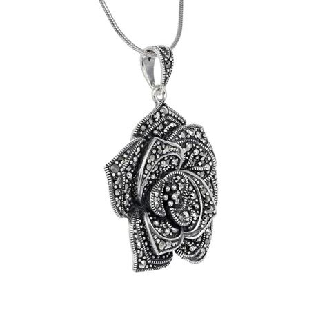 Marcasite Pendant Necklace For Women Marcasite Jewelry 721